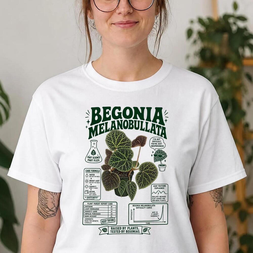 Funny Begonia Melanobullata Shirt Retro House Plants Gift